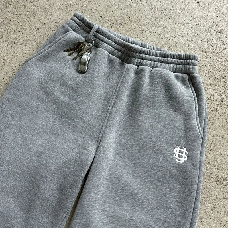 Urban Drawstring Zipper Sweatpants Relaxed Fit