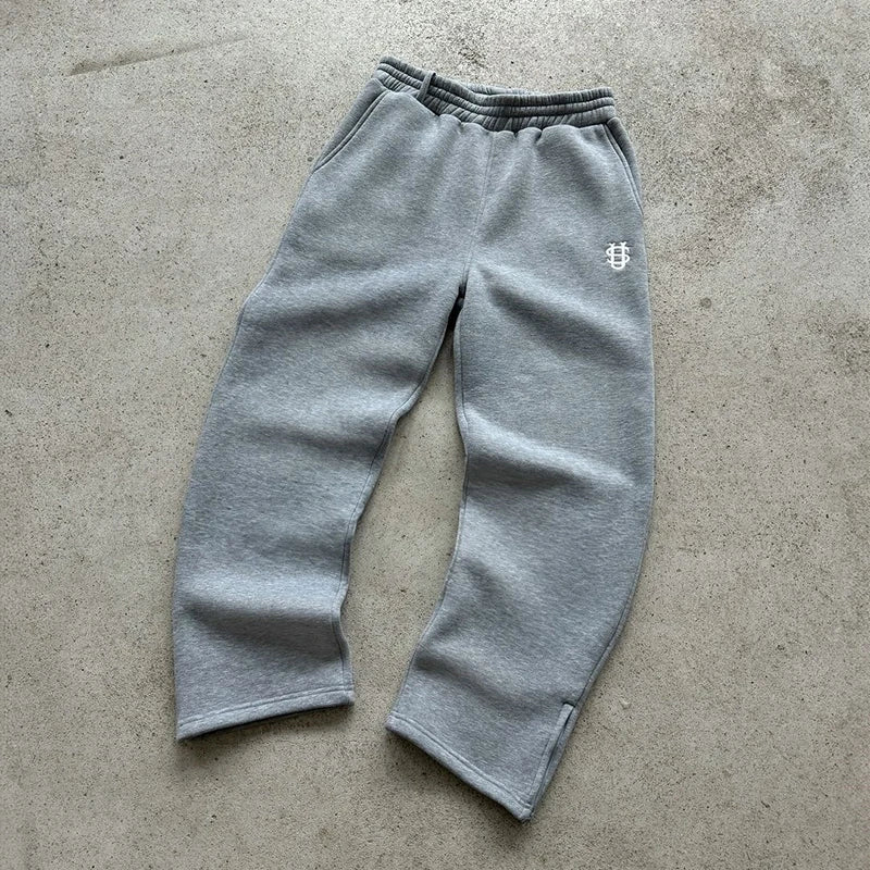 Urban Drawstring Zipper Sweatpants Relaxed Fit