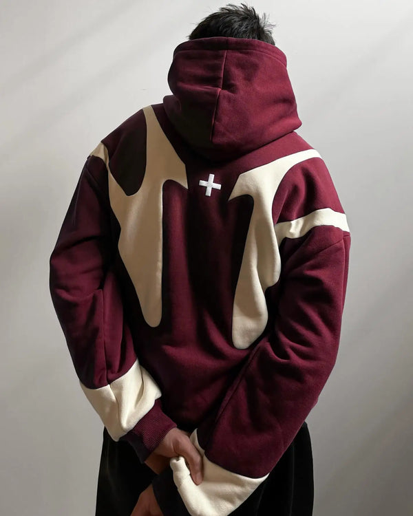 Vintage Gothic Patchwork Zip Hoodie