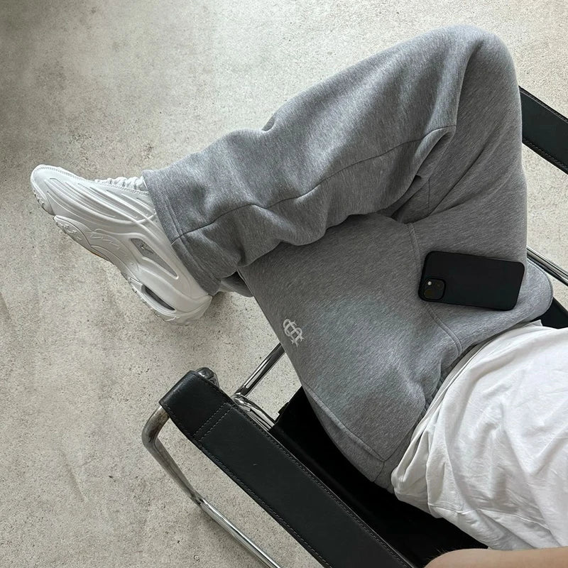 Urban Drawstring Zipper Sweatpants Relaxed Fit